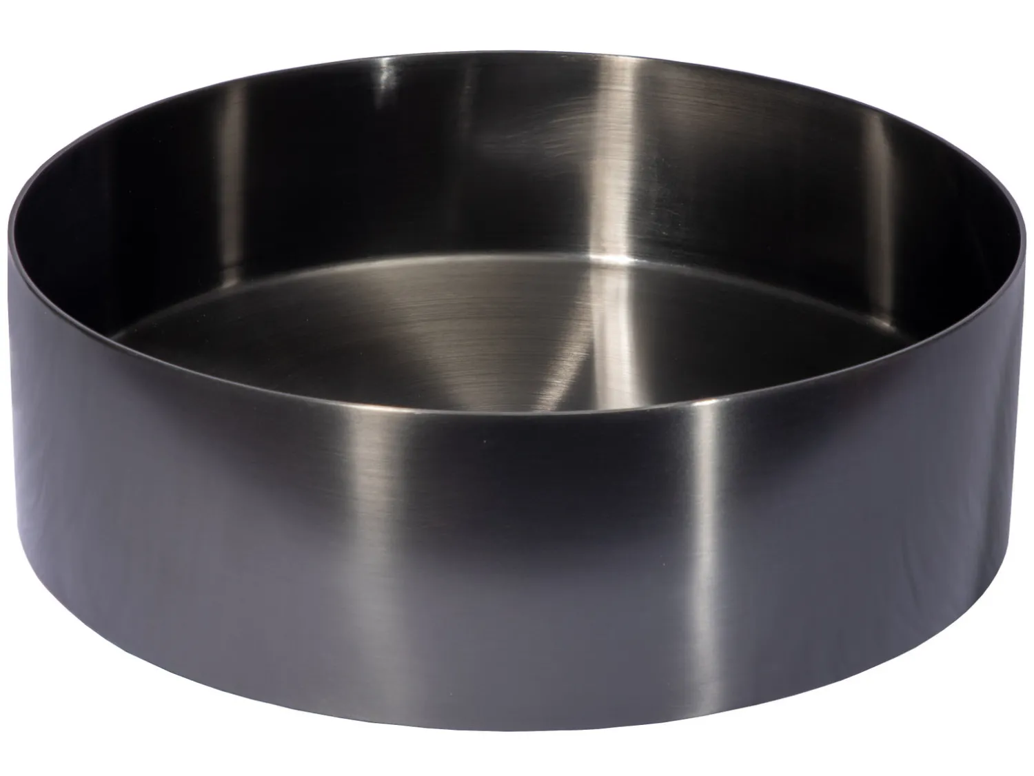 New 15" Round Stainless Steel Bathroom Vessel Sink with Drain in Black Stainless Steel Sinks|Above Counter / Vessel Sinks