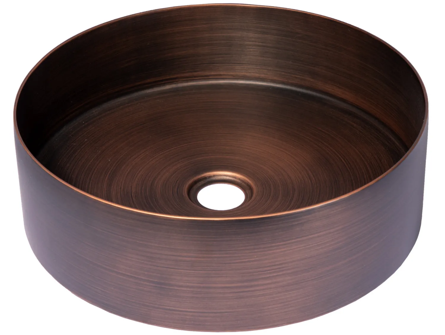 Clearance 15" Round Stainless Steel Bathroom Vessel Sink with Drain in Bronze Stainless Steel Sinks|Above Counter / Vessel Sinks