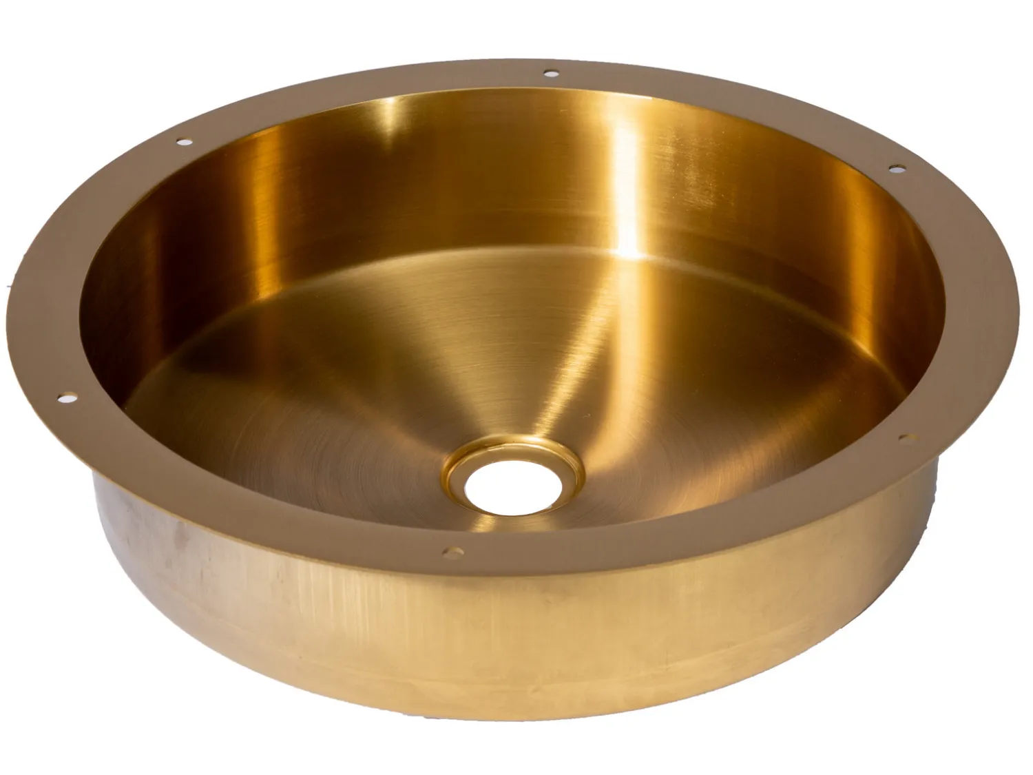 Best 15" Round Stainless Steel Undermount Bathroom Sink with Drain in Gold Undermount|Stainless Steel Sinks