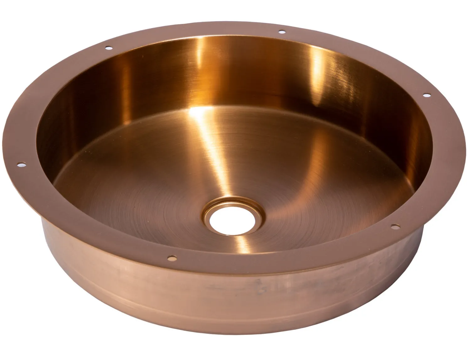 Best 15" Round Stainless Steel Undermount Bathroom Sink with Drain in Rose Gold Undermount|Stainless Steel Sinks