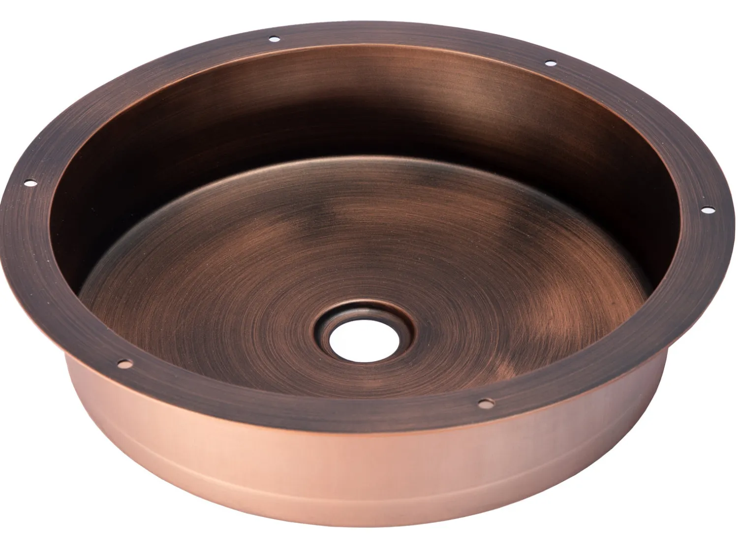 Discount 15" Round Stainless Steel Undermount Bathroom Sink with Drain in Bronze Undermount|Stainless Steel Sinks