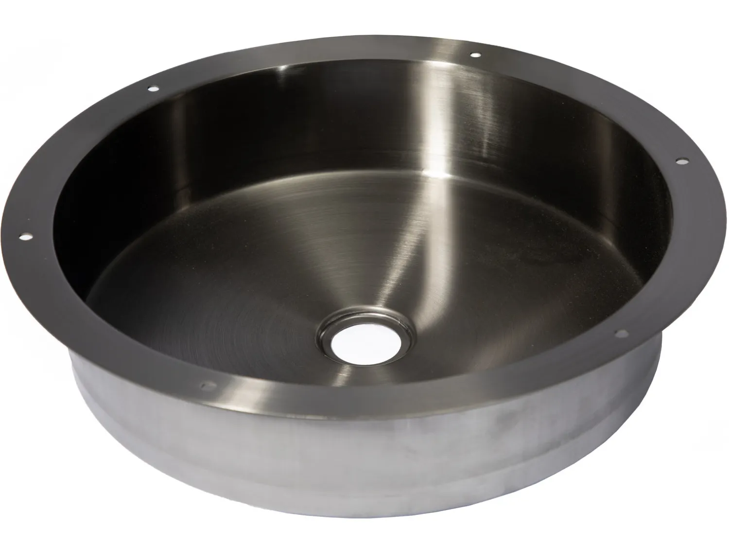 Discount 15" Round Stainless Steel Undermount Bathroom Sink with Drain in Black Undermount|Stainless Steel Sinks