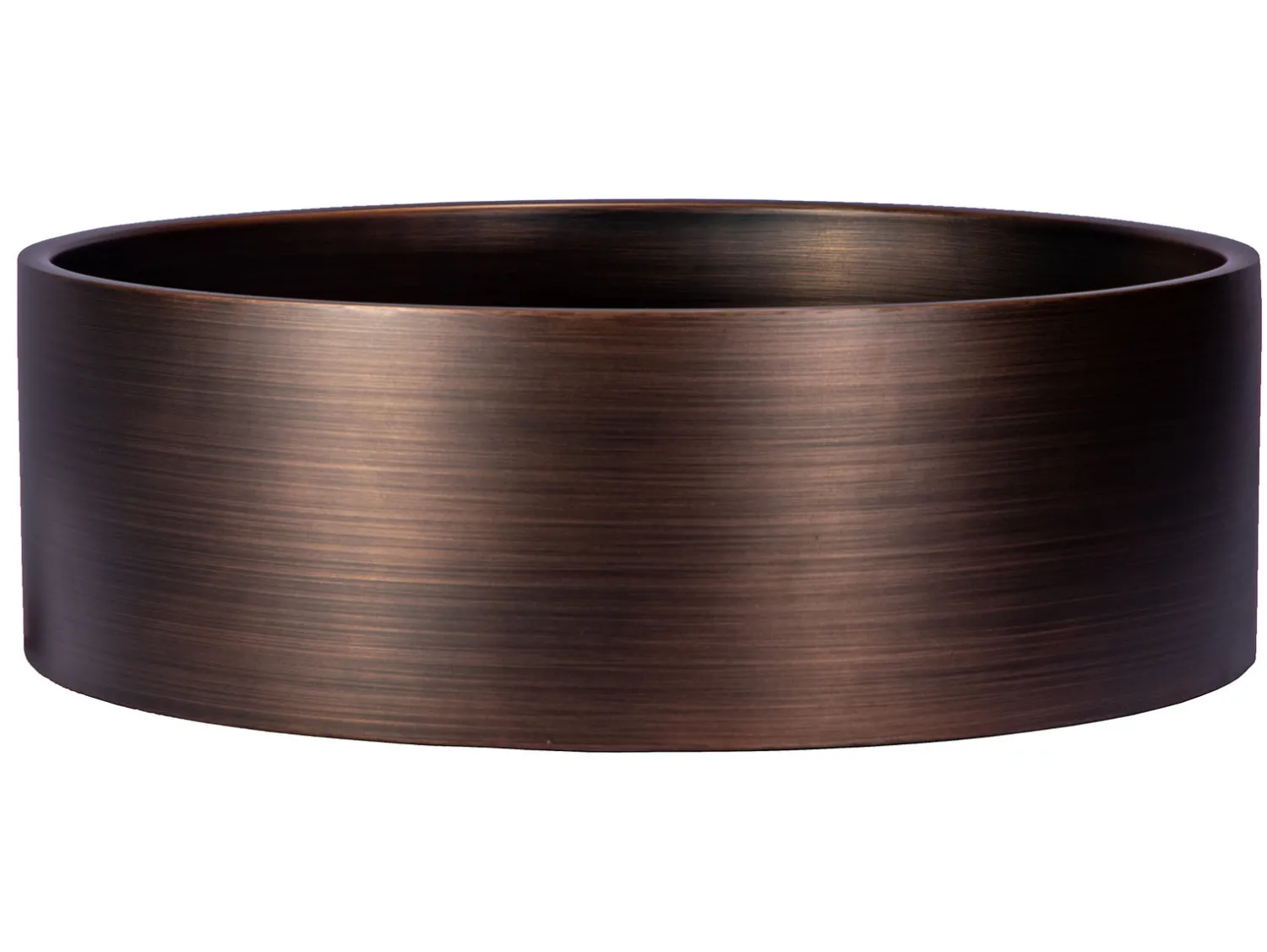 Outlet 15 3/4" Round Thick Rim Stainless Steel Bathroom Vessel Sink with Drain in Bronze Stainless Steel Sinks|Above Counter / Vessel Sinks