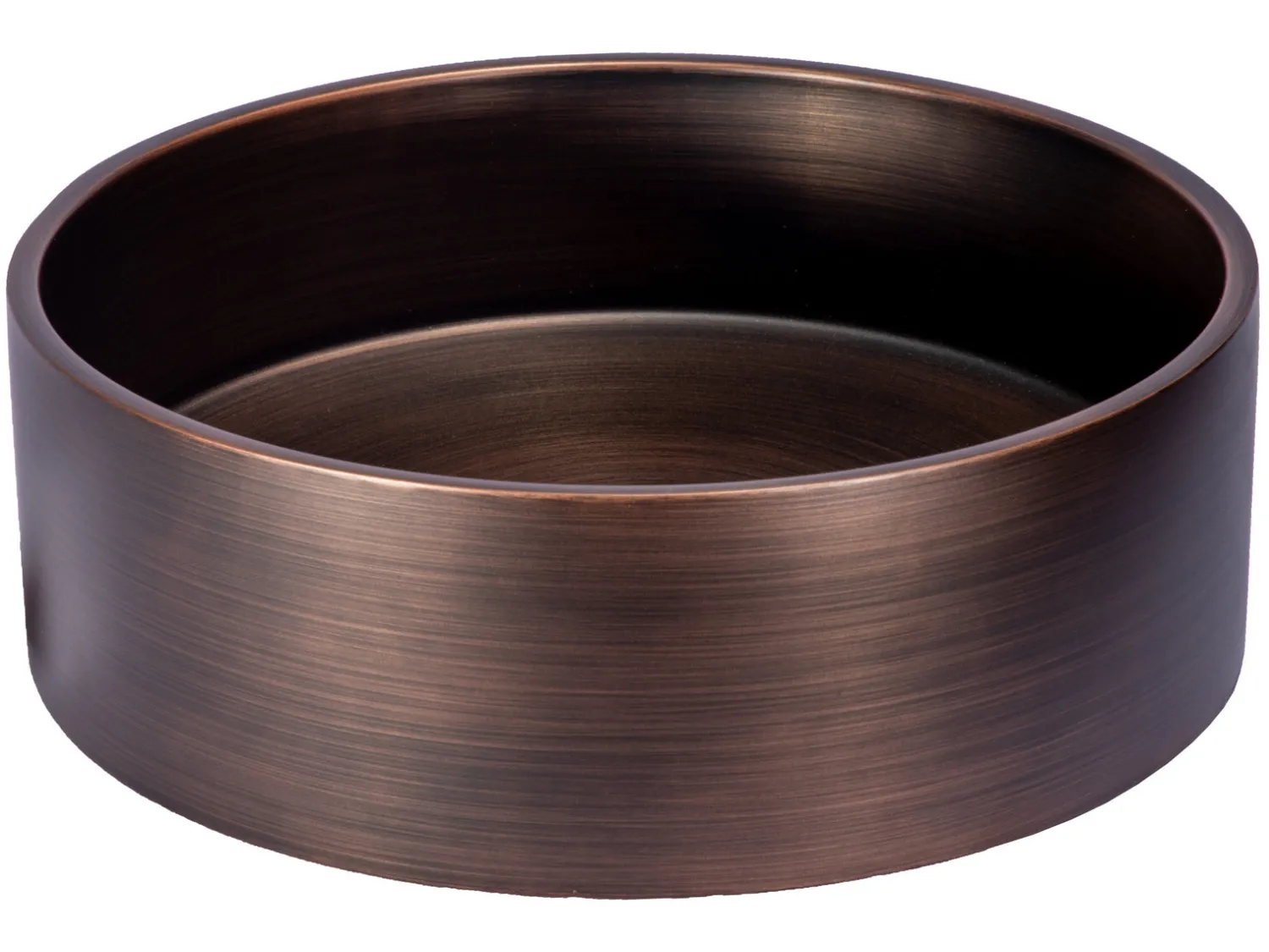 Outlet 15 3/4" Round Thick Rim Stainless Steel Bathroom Vessel Sink with Drain in Bronze Stainless Steel Sinks|Above Counter / Vessel Sinks