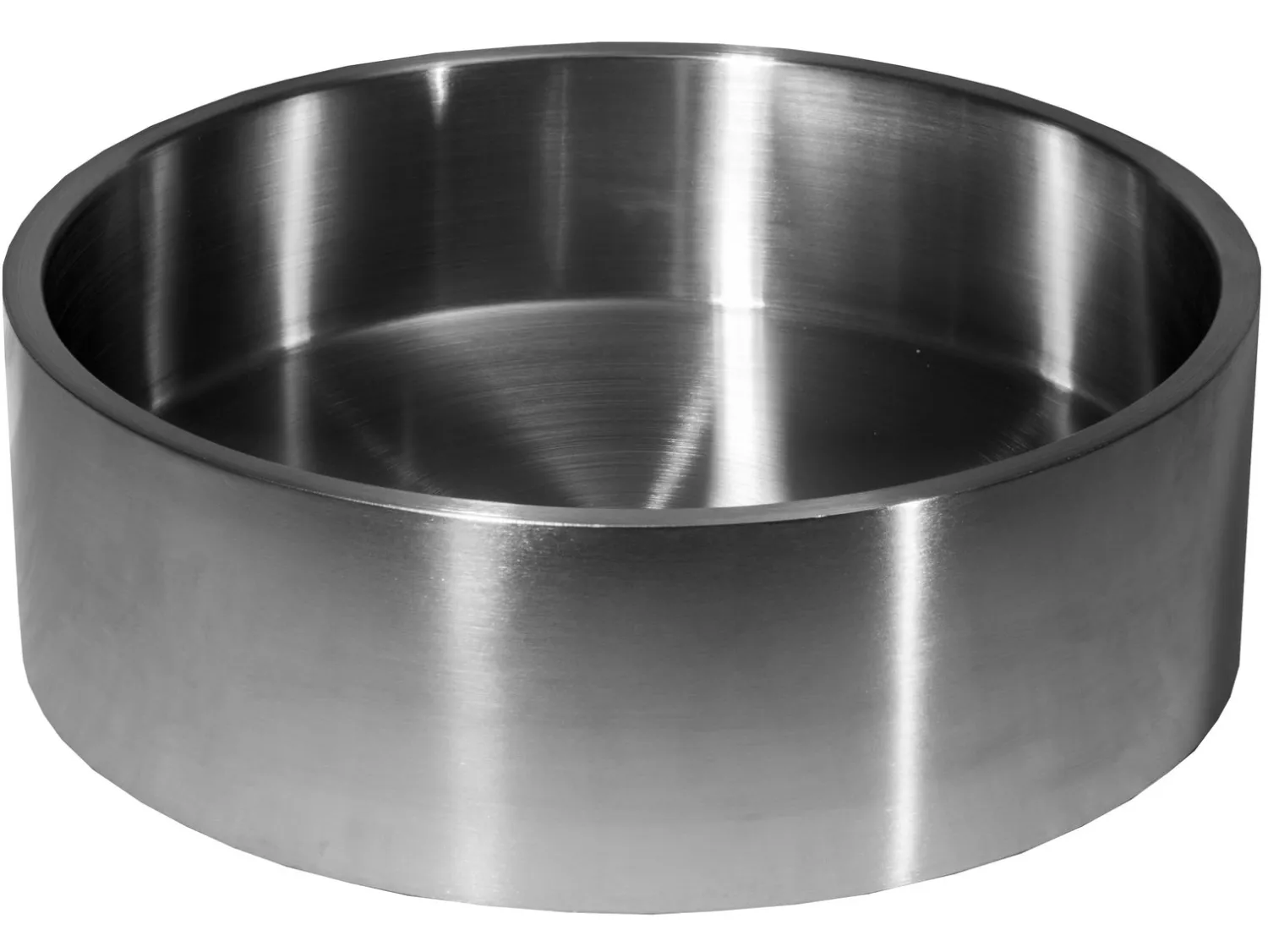 Best 15 3/4" Round Thick Rim Stainless Steel Bathroom Vessel Sink with Drain in Silver Stainless Steel Sinks|Above Counter / Vessel Sinks