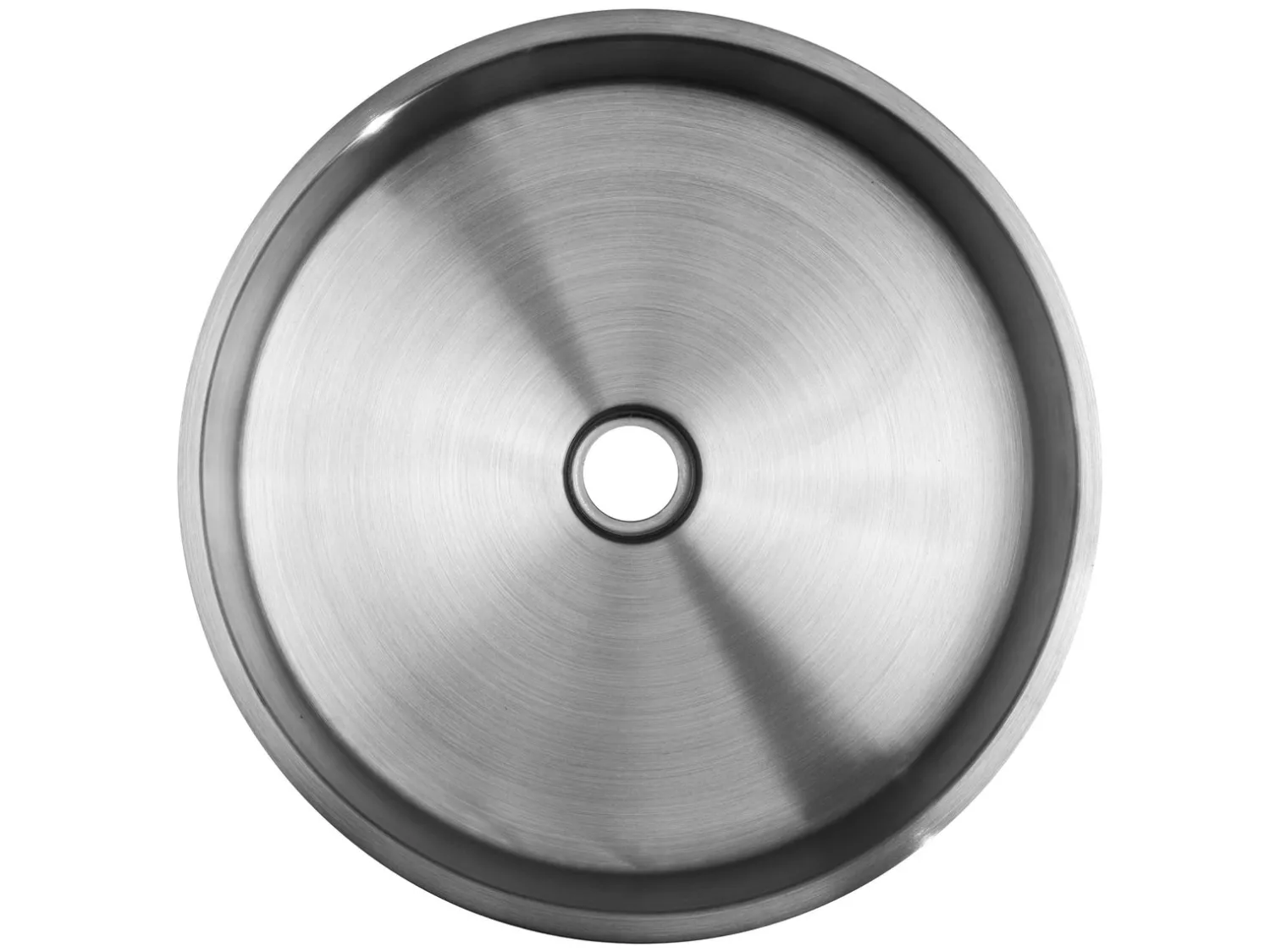 Best 15 3/4" Round Thick Rim Stainless Steel Bathroom Vessel Sink with Drain in Silver Stainless Steel Sinks|Above Counter / Vessel Sinks