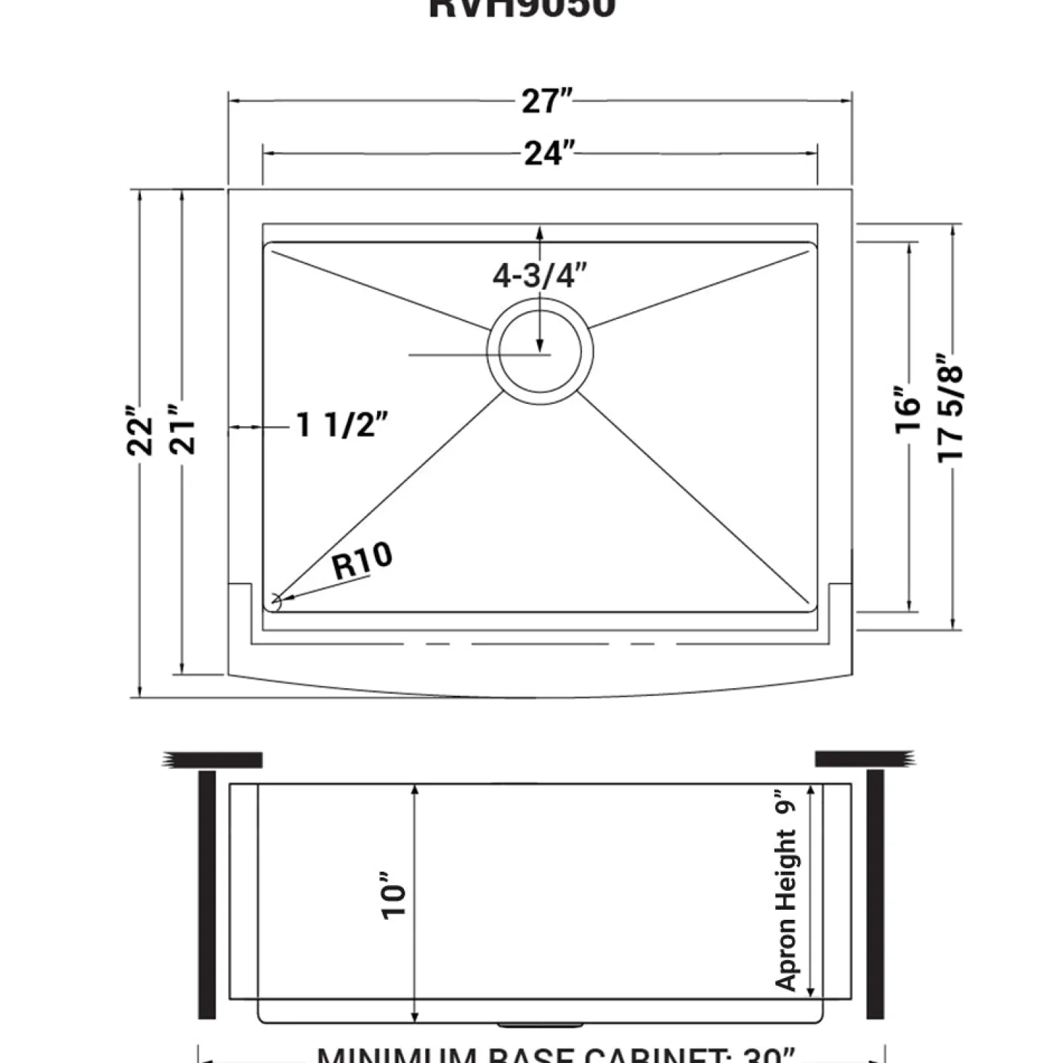 Online 27" Apron-front Workstation Farmhouse 16 Gauge Stainless Steel Single Bowl Kitchen Sink Stainless Steel Sinks|Single Bowl Sinks
