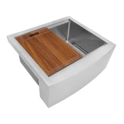 Sale 24" Apron-front Workstation Farmhouse 16 Gauge Stainless Steel Single Bowl Kitchen Sink Stainless Steel Sinks|Single Bowl Sinks