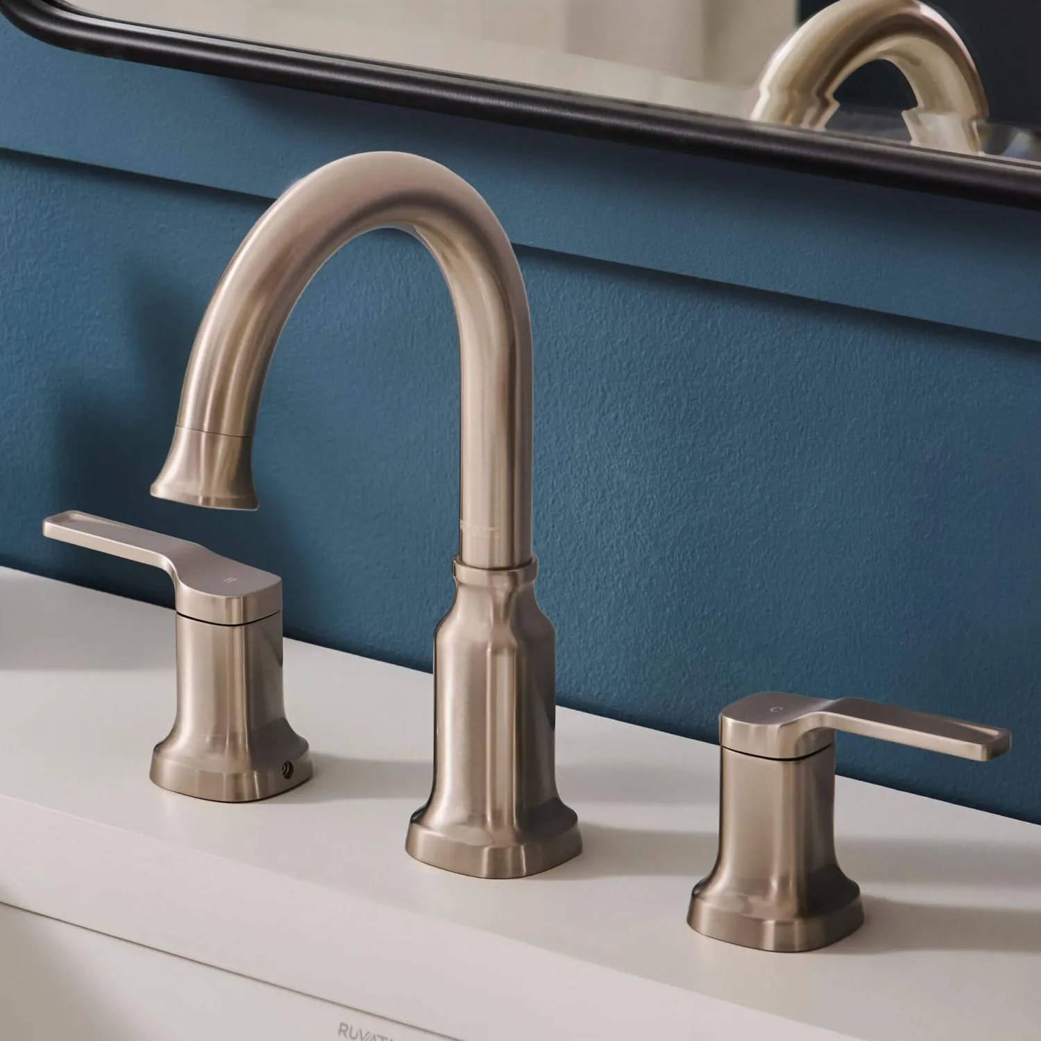 Hot Arti Two Handle Widespread Art Deco Bathroom Faucet in Brushed Nickel Stainless 8" Widespread