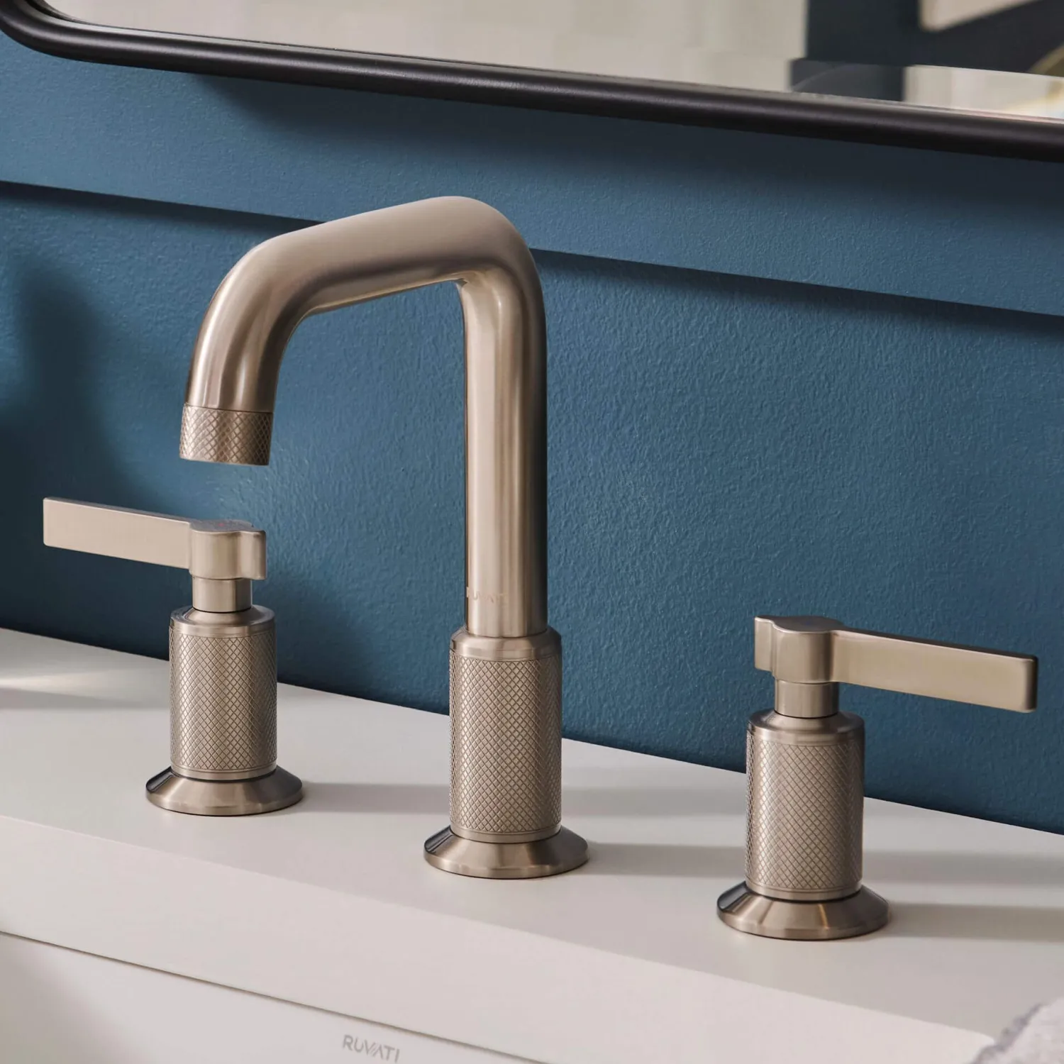 Outlet Barolo Two Handle Widespread Art Deco Transitional Bathroom Faucet in Brushed Nickel Stainless - RVF5236BN 8" Widespread