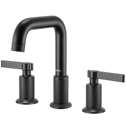 Best Barolo Two Handle Widespread Art Deco Modern Luxury Bathroom Faucet in Matte Black- RVF5236MB 8