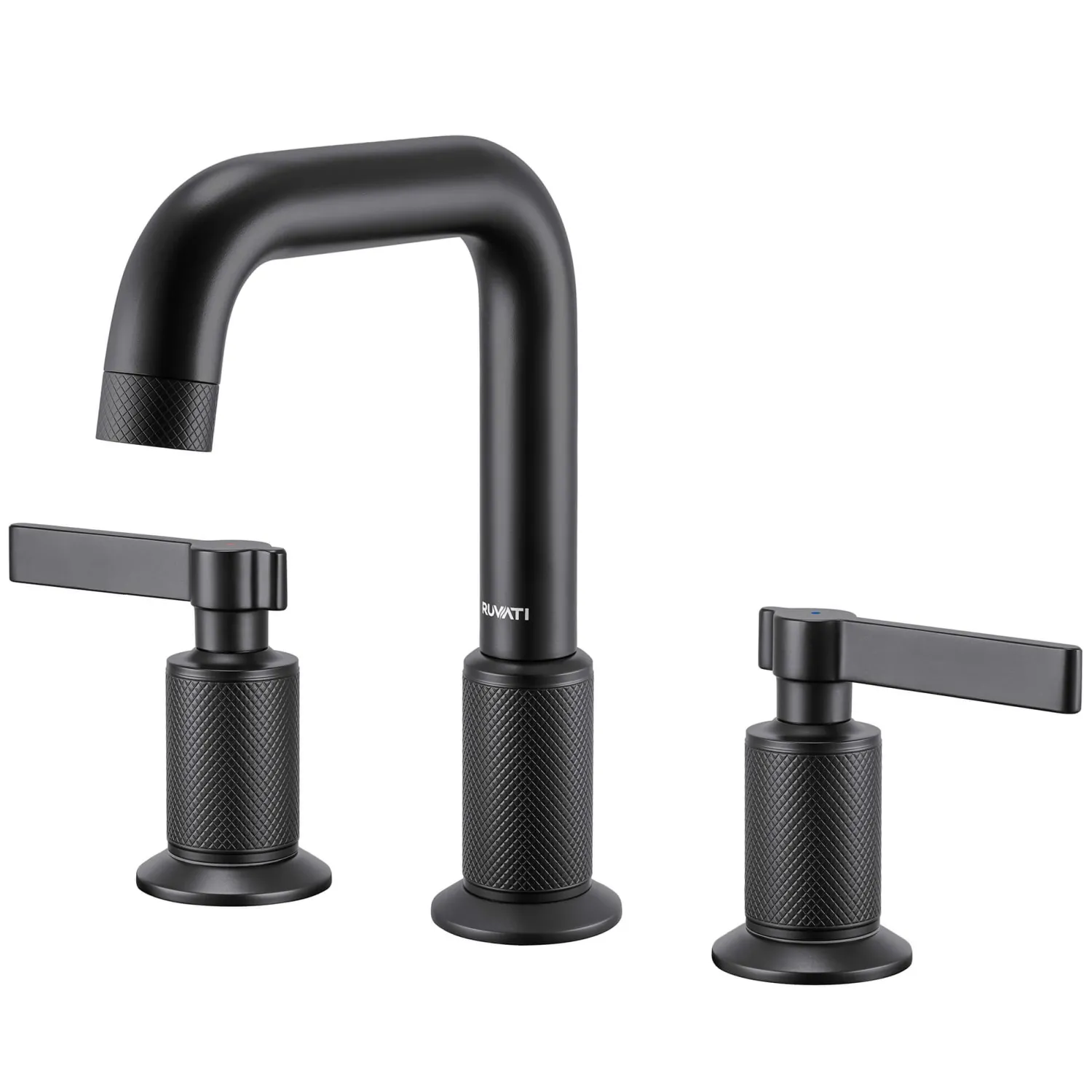 Best Barolo Two Handle Widespread Art Deco Modern Luxury Bathroom Faucet in Matte Black- RVF5236MB 8" Widespread