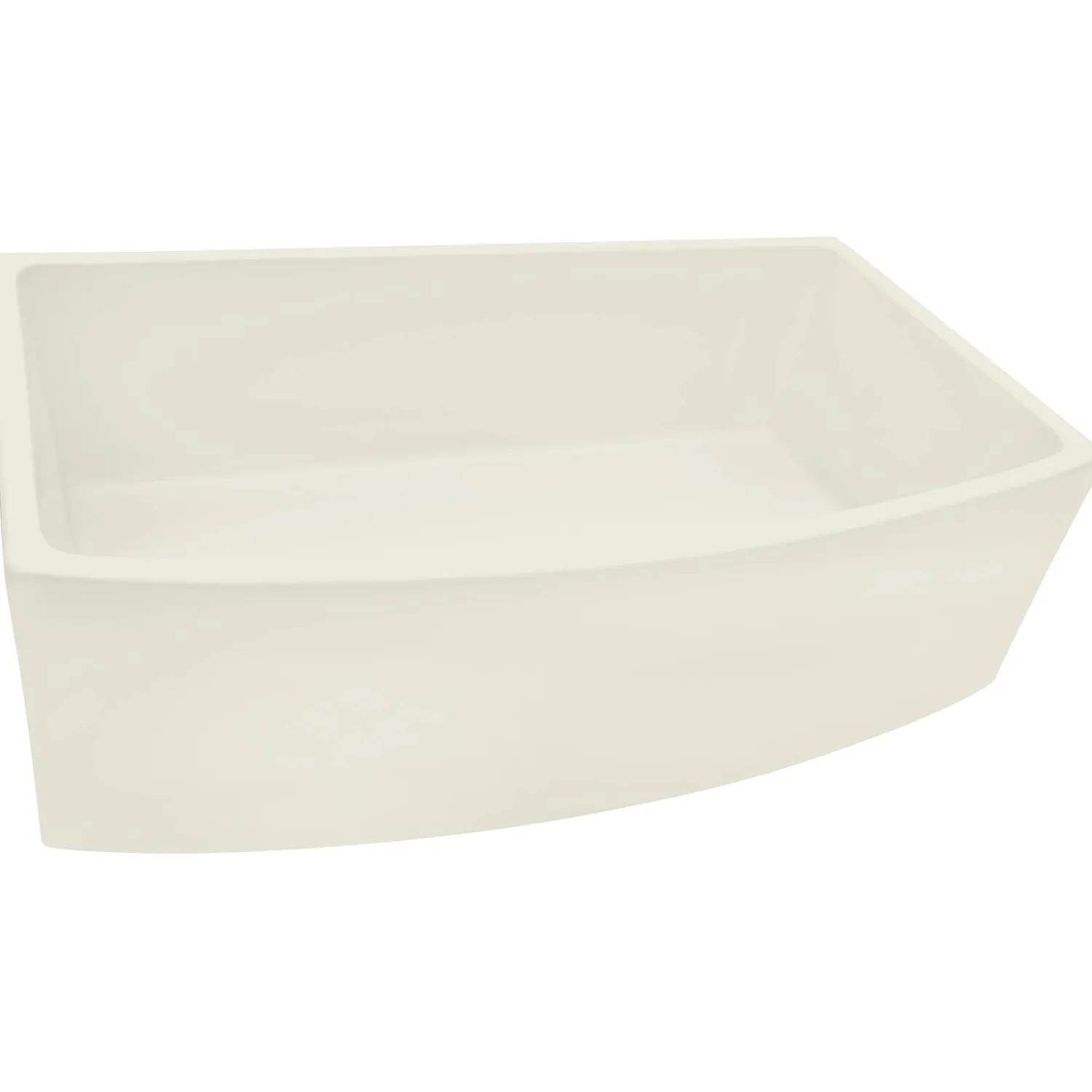 New 33" Bisque Fireclay Bow-Front Farmhouse Kitchen Sink Single Bowl Sinks|Apron Front / Farmhouse Sinks