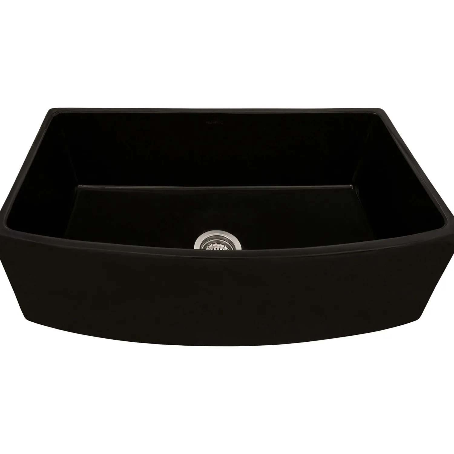 Outlet 33" Black Fireclay Bow-Front Farmhouse Kitchen Sink Single Bowl Sinks|Apron Front / Farmhouse Sinks
