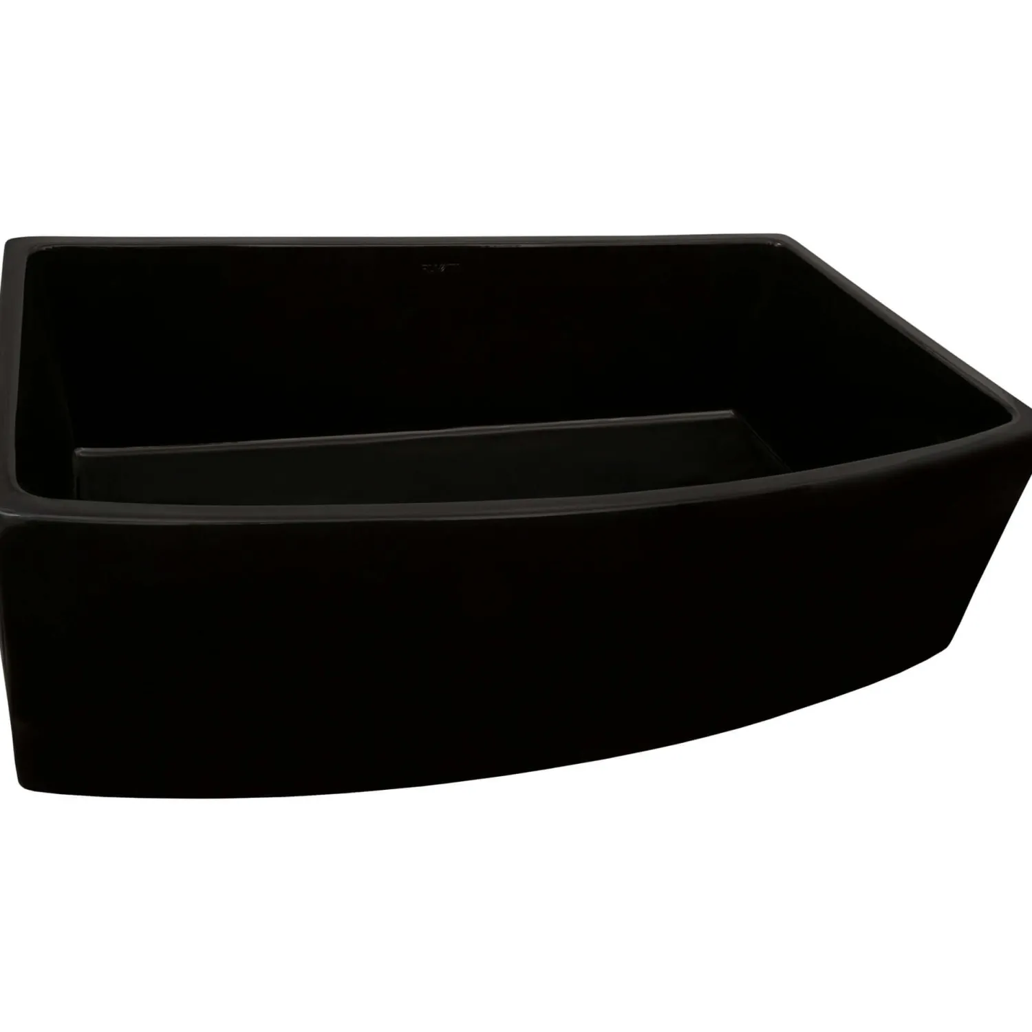 Outlet 33" Black Fireclay Bow-Front Farmhouse Kitchen Sink Single Bowl Sinks|Apron Front / Farmhouse Sinks