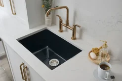 Best 27" Black Fireclay Kitchen Sink | Made in Italy Drop-In / Top Mount Sinks|Undermount Sinks