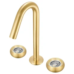 Online Chrono Two Handle Watch Mechanism Luxury Widespread Bathroom Faucet in Brushed Gold- RVF5234SG 8