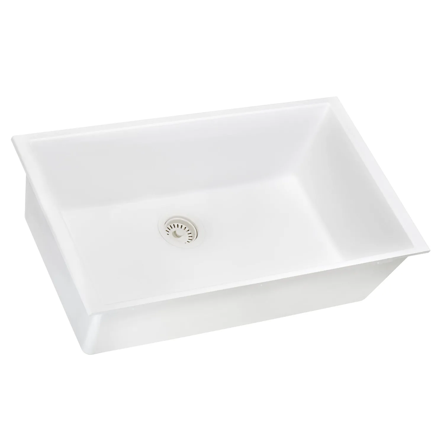 Best 27" Composite Undermount Single Bowl Kitchen Sink in Arctic White Single Bowl Sinks|Undermount Sinks