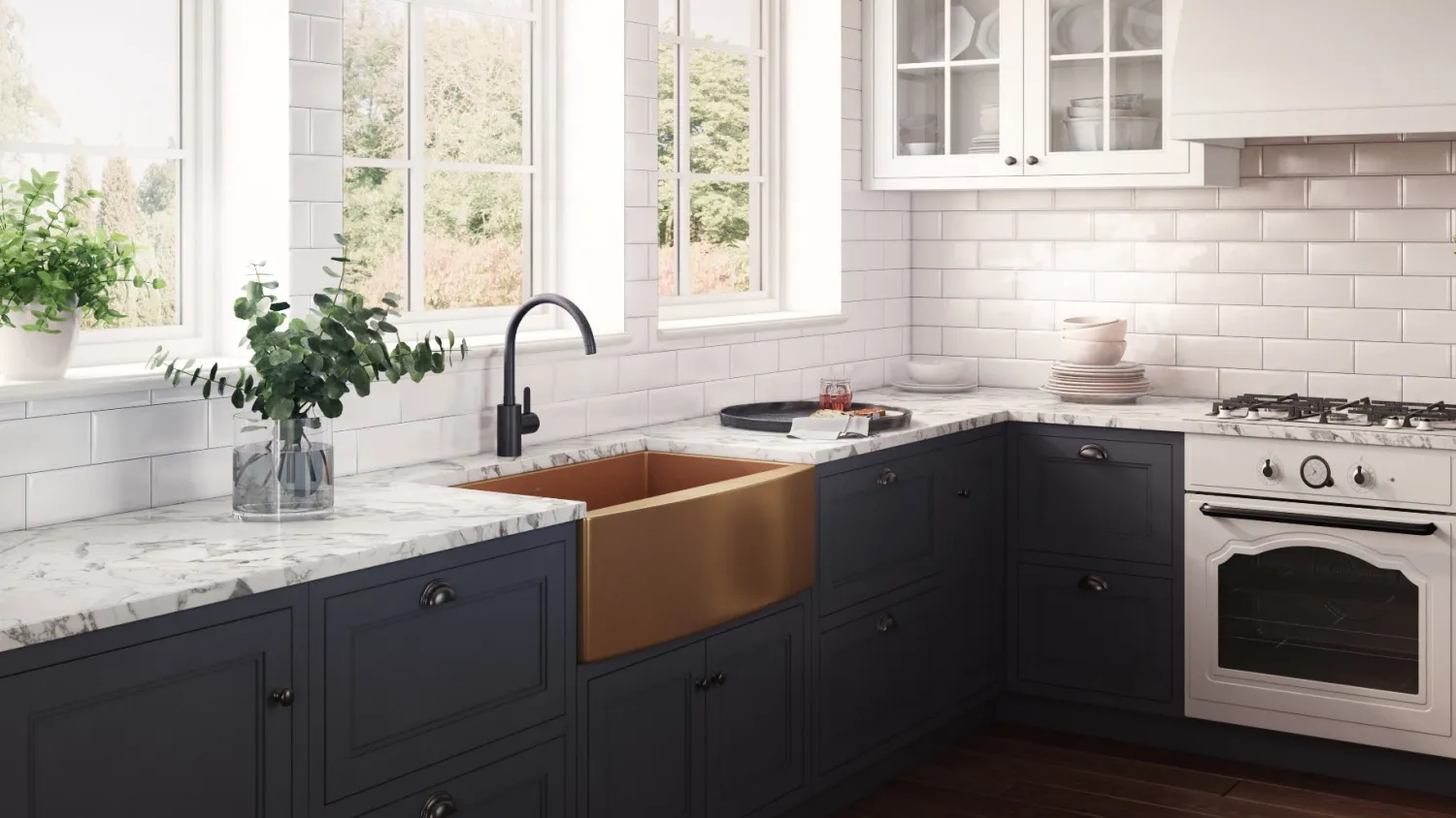 36" Copper Tone Matte Bronze Apron Front Stainless Steel Kitchen Sink Stainless Steel Sinks|Gunmetal, Brass, & Gold