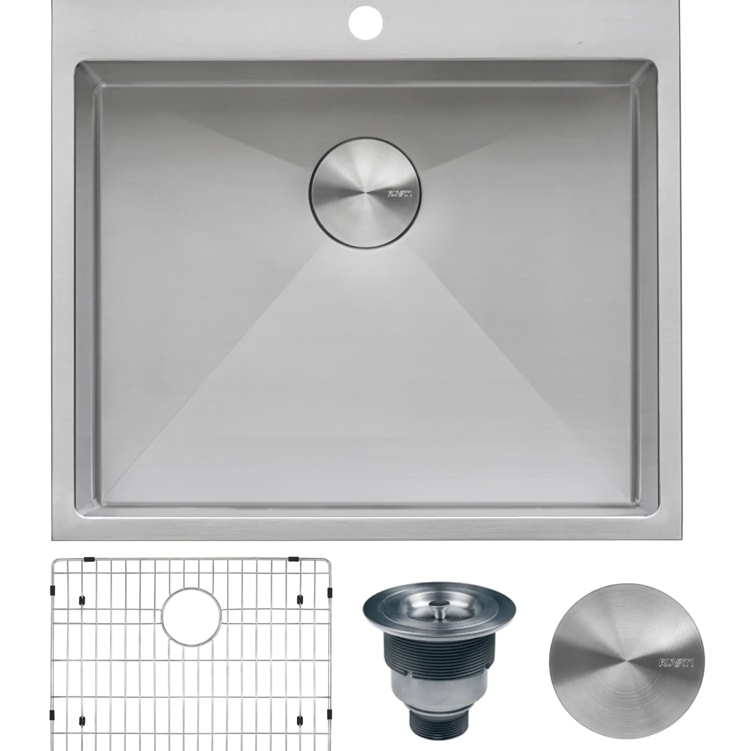 12" Deep Small Radius Topmount 25" x 22" Laundry Sink Drop-In / Top Mount Sinks|Stainless Steel Sinks