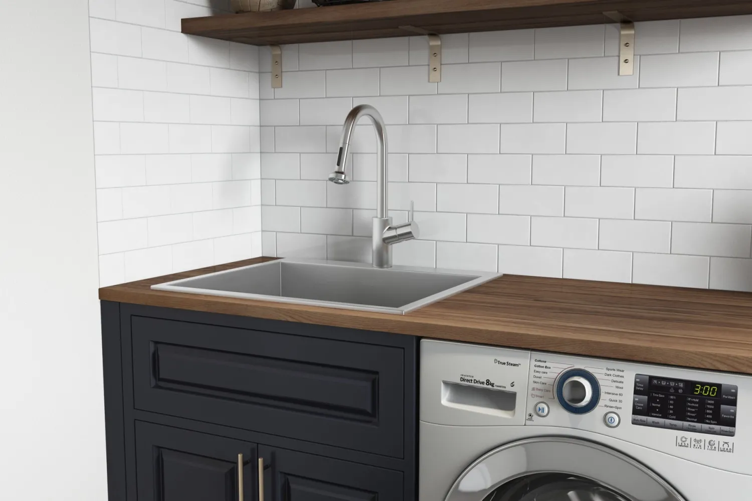 12" Deep Small Radius Topmount 25" x 22" Laundry Sink Drop-In / Top Mount Sinks|Stainless Steel Sinks