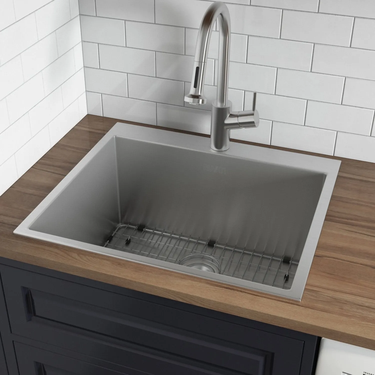 12" Deep Small Radius Topmount 25" x 22" Laundry Sink Drop-In / Top Mount Sinks|Stainless Steel Sinks