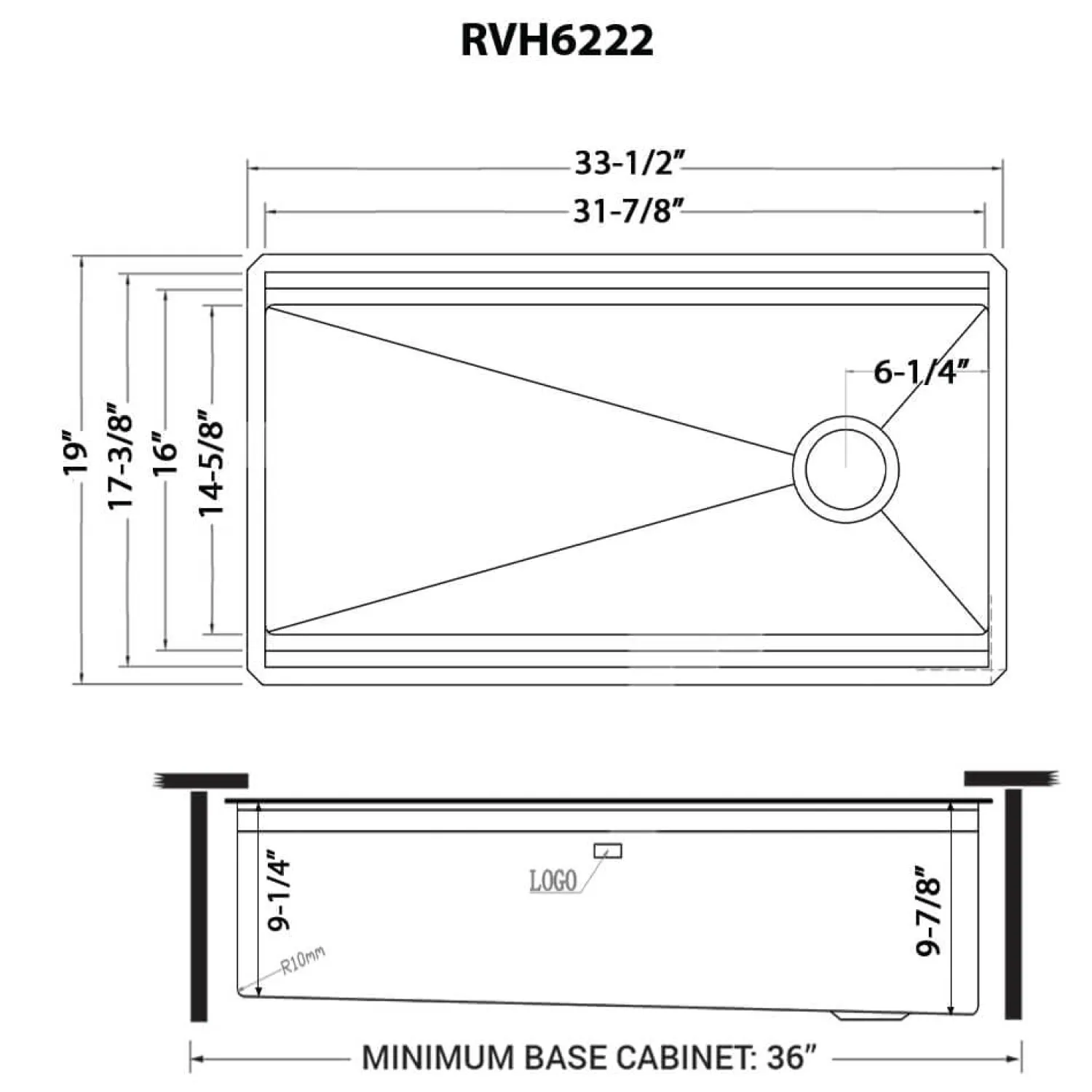 Outlet 33" Double Ledge Small Radius Stainless Steel Workstation Kitchen Sink Workstation Sinks|Stainless Steel Sinks
