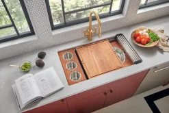Discount 33" Double Ledge Zero Radius Stainless Steel Workstation Kitchen Sink Workstation Sinks|Stainless Steel Sinks
