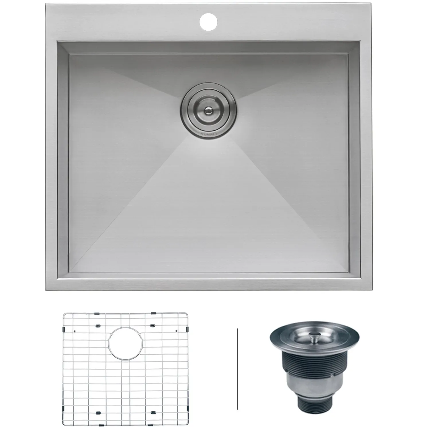 25" Drop-in Topmount 16 Gauge Stainless Steel Single Bowl Kitchen Sink Drop-In / Top Mount Sinks|Stainless Steel Sinks