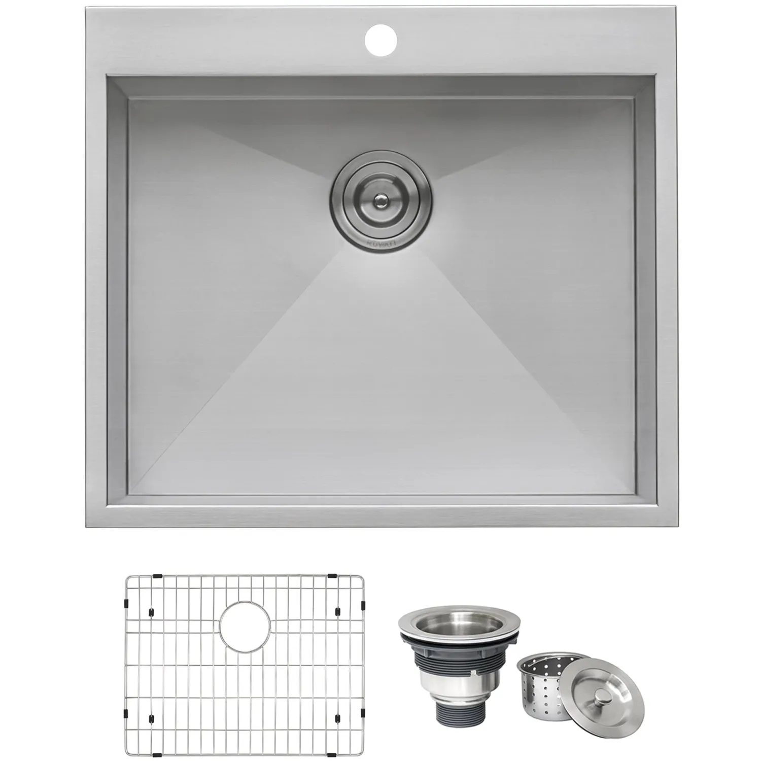 25" Drop-in Topmount 16 Gauge Stainless Steel Single Bowl Kitchen Sink Drop-In / Top Mount Sinks|Stainless Steel Sinks