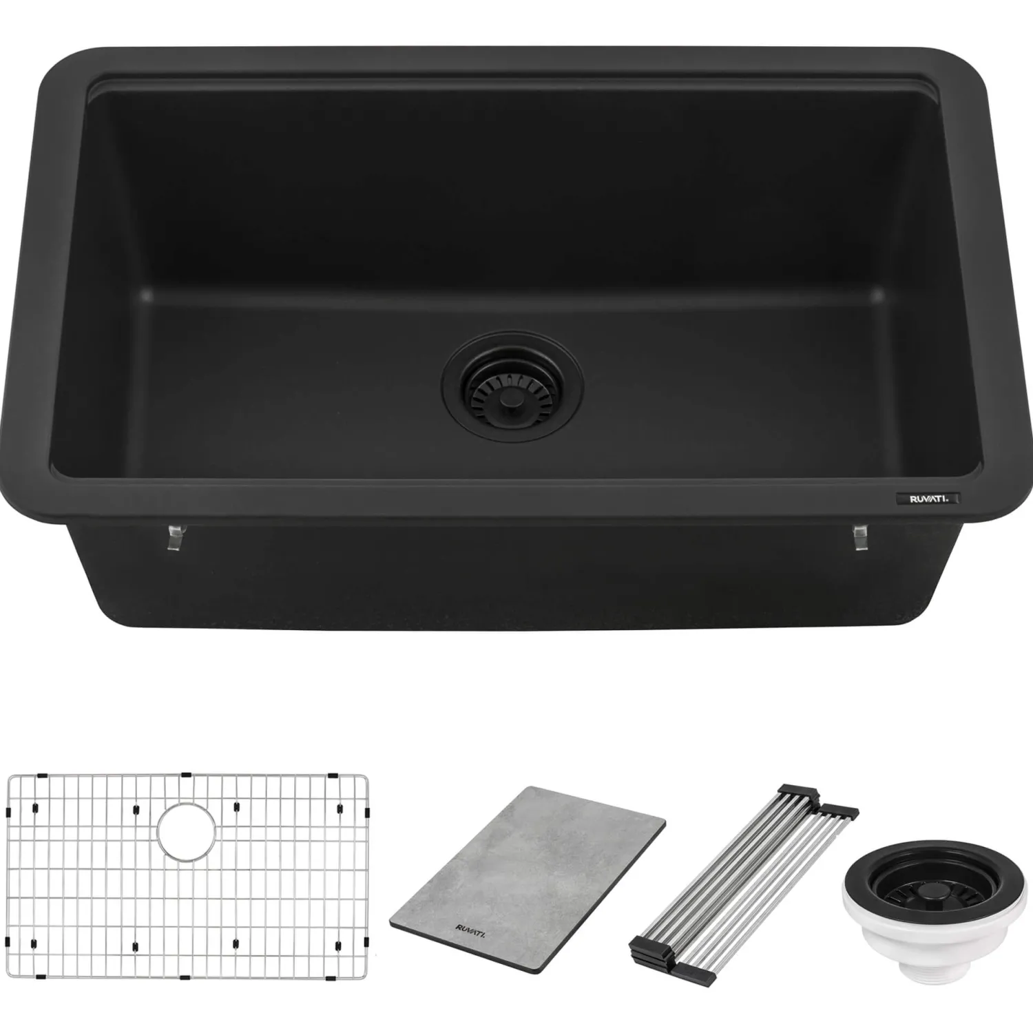 Best 30" Dual Mount Composite Workstation Kitchen Sink in Black Drop-In / Top Mount Sinks|Single Bowl Sinks