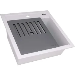 Clearance 20" epiCube Granite Composite Workstation Topmount Prep Sink Matte White Bar / Prep Sinks|Workstation Sinks