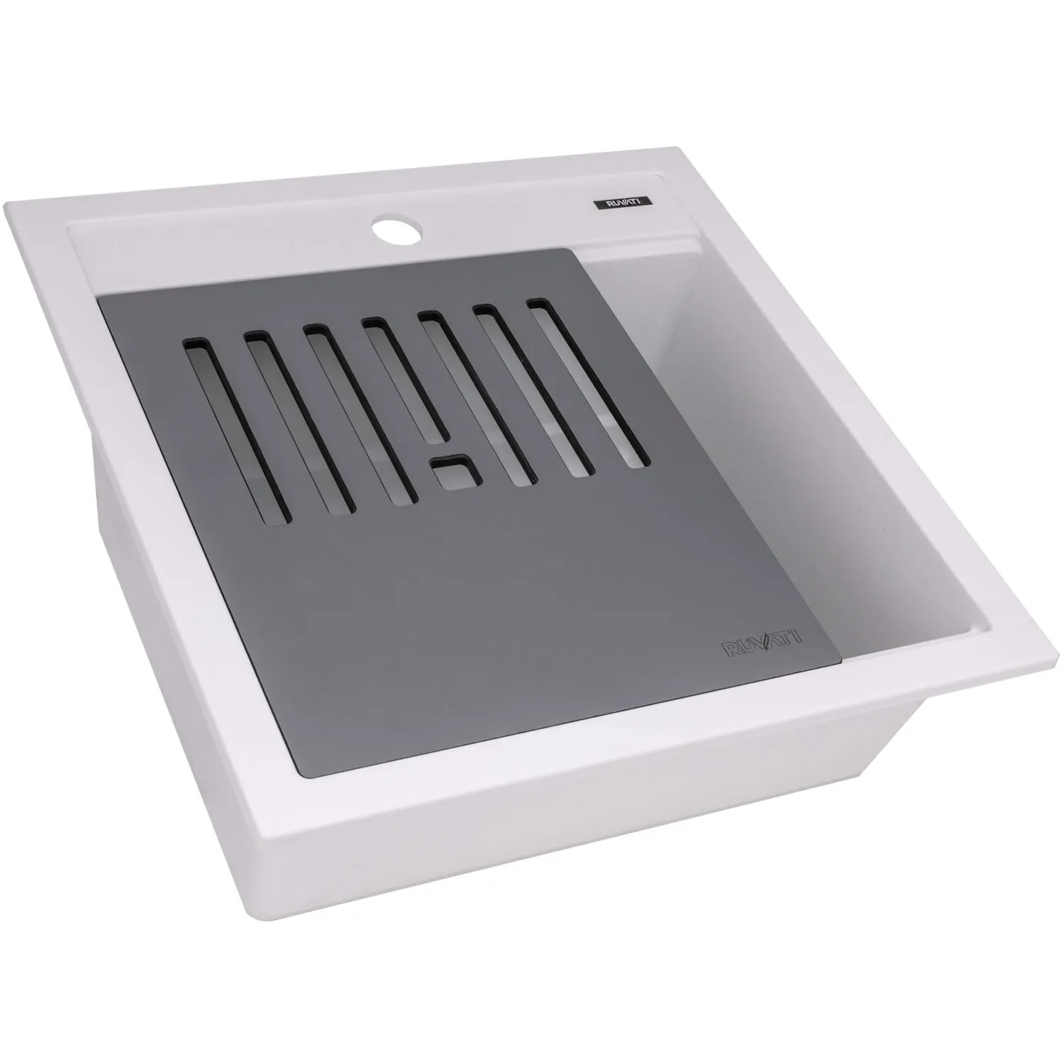 Clearance 20" epiCube Granite Composite Workstation Topmount Prep Sink Matte White Bar / Prep Sinks|Workstation Sinks