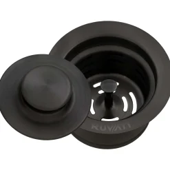 Discount Extended Garbage Disposal Flange with Basket and Stopper in Gunmetal Sink Drains, Disposer Flanges & Air Gaps