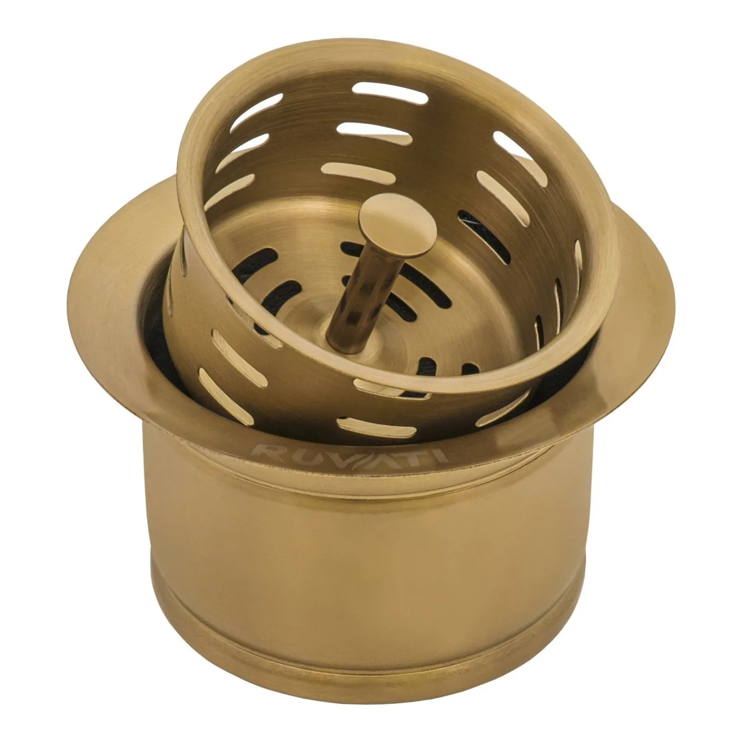 Hot Extended Garbage Disposal Flange with Deep Basket Strainer in PVD Sink Drains, Disposer Flanges & Air Gaps|Gunmetal, Brass, & Gold