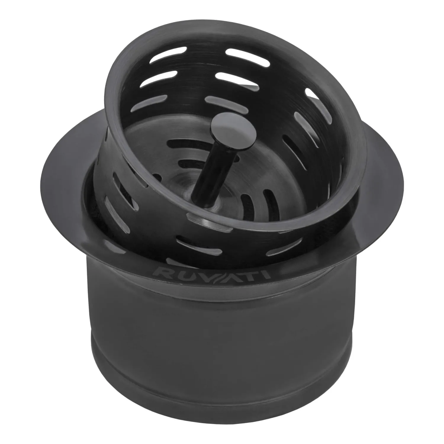 Hot Extended Garbage Disposal Flange with Deep Basket Strainer in PVD Sink Drains, Disposer Flanges & Air Gaps|Gunmetal, Brass, & Gold