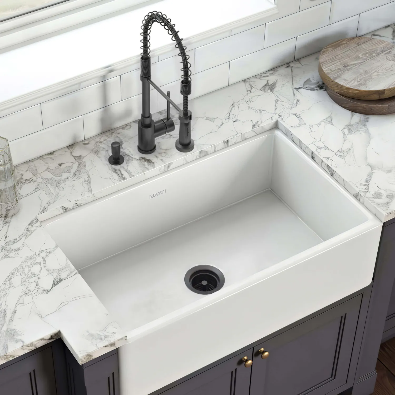 Hot Extended Garbage Disposal Flange with Deep Basket Strainer in PVD Sink Drains, Disposer Flanges & Air Gaps|Gunmetal, Brass, & Gold
