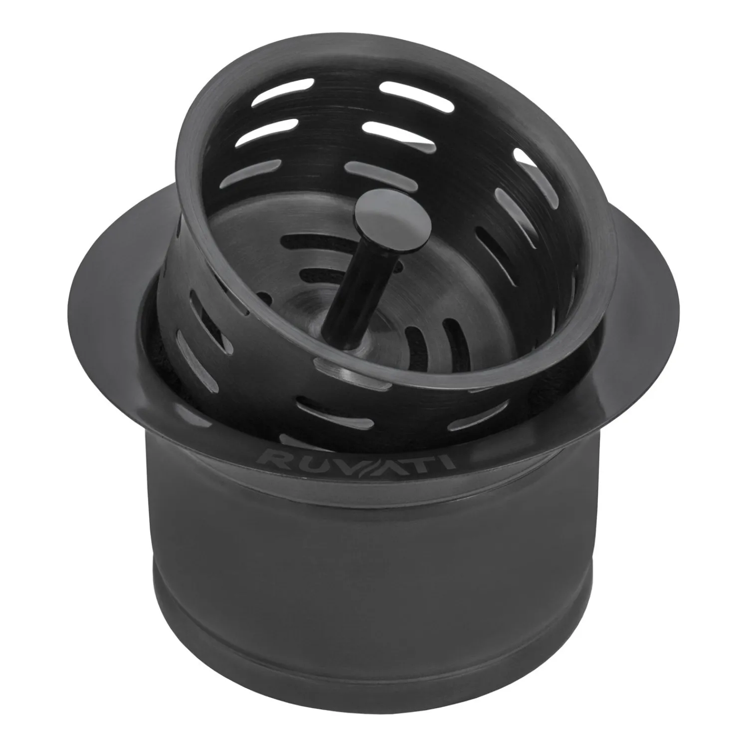 Hot Extended Garbage Disposal Flange with Deep Basket Strainer in PVD Sink Drains, Disposer Flanges & Air Gaps|Gunmetal, Brass, & Gold