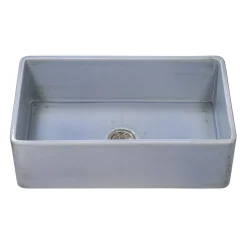 Discount 33" Fireclay Distressed Finish Farmhouse Apron-Front Kitchen Sink Reversible - Coastal Blue Single Bowl Sinks|Apron Front / Farmhouse Sinks
