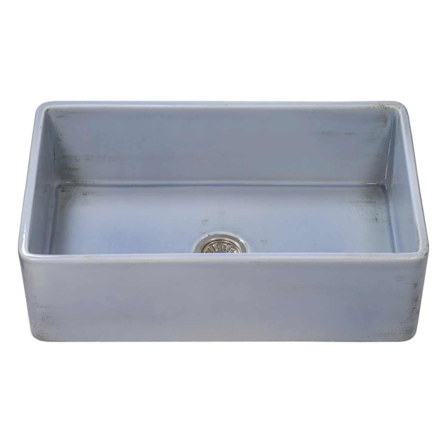 Discount 33" Fireclay Distressed Finish Farmhouse Apron-Front Kitchen Sink Reversible - Coastal Blue Single Bowl Sinks|Apron Front / Farmhouse Sinks