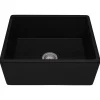 New 23" Fireclay Farmhouse Kitchen Laundry Utility Sink Single Bowl Gloss Black Single Bowl Sinks|Apron Front / Farmhouse Sinks