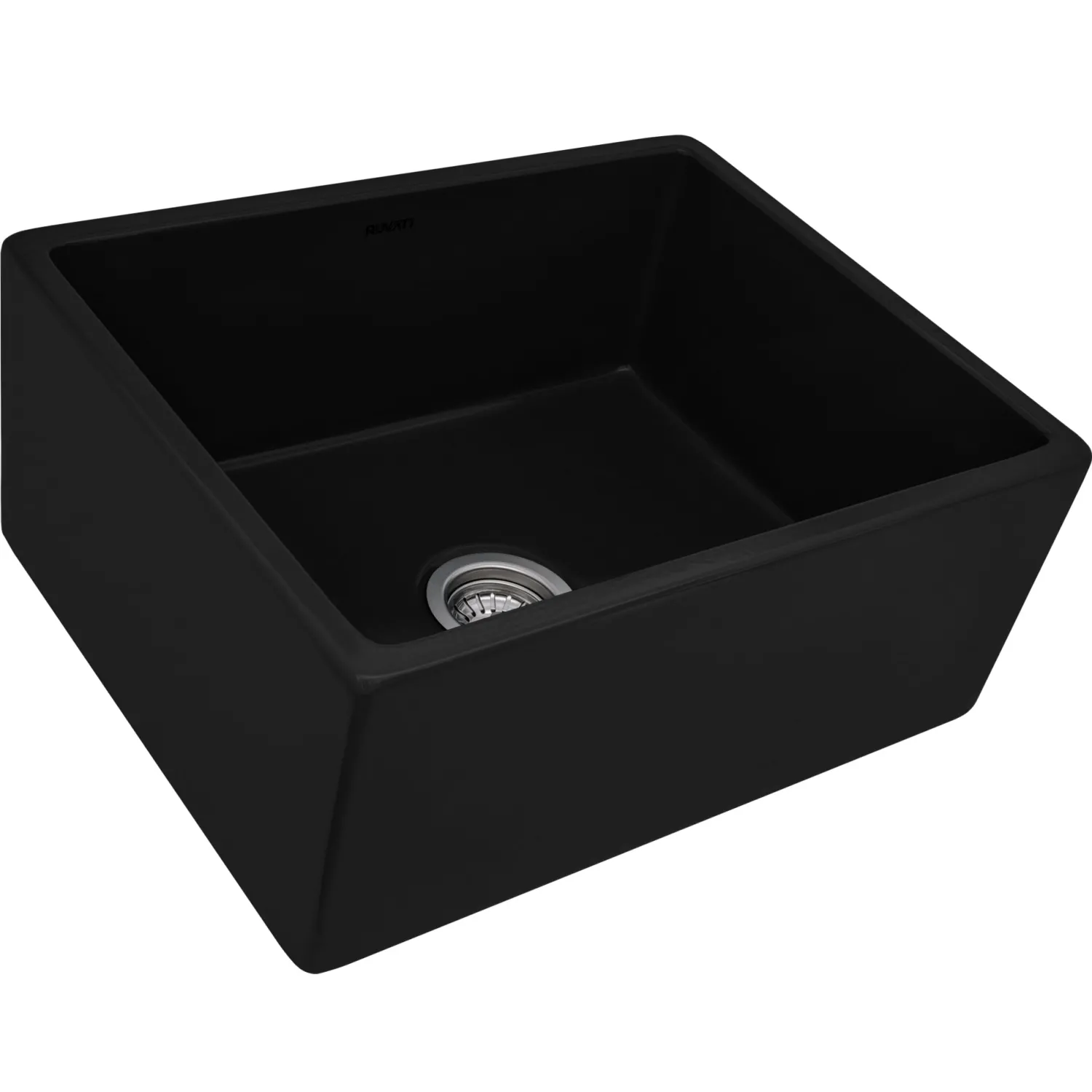 New 23" Fireclay Farmhouse Kitchen Laundry Utility Sink Single Bowl Gloss Black Single Bowl Sinks|Apron Front / Farmhouse Sinks