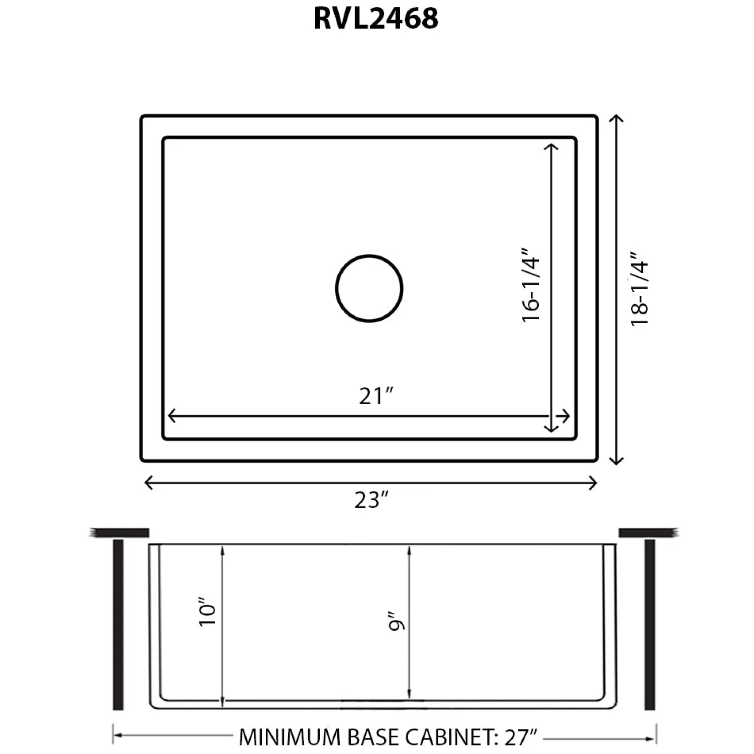 New 23" Fireclay Farmhouse Kitchen Laundry Utility Sink Single Bowl Gloss Black Single Bowl Sinks|Apron Front / Farmhouse Sinks