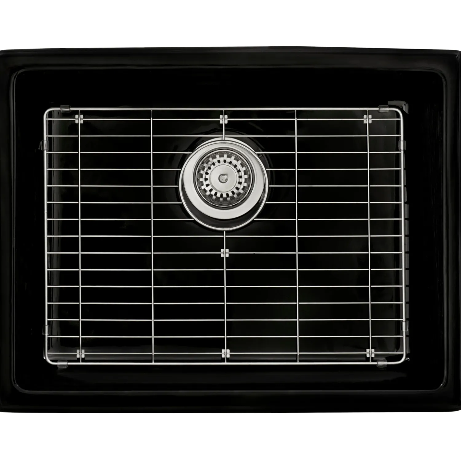 Hot 24" Fireclay Undermount / Topmount Single Bowl Kitchen Sink in Gloss Black Single Bowl Sinks|Undermount Sinks