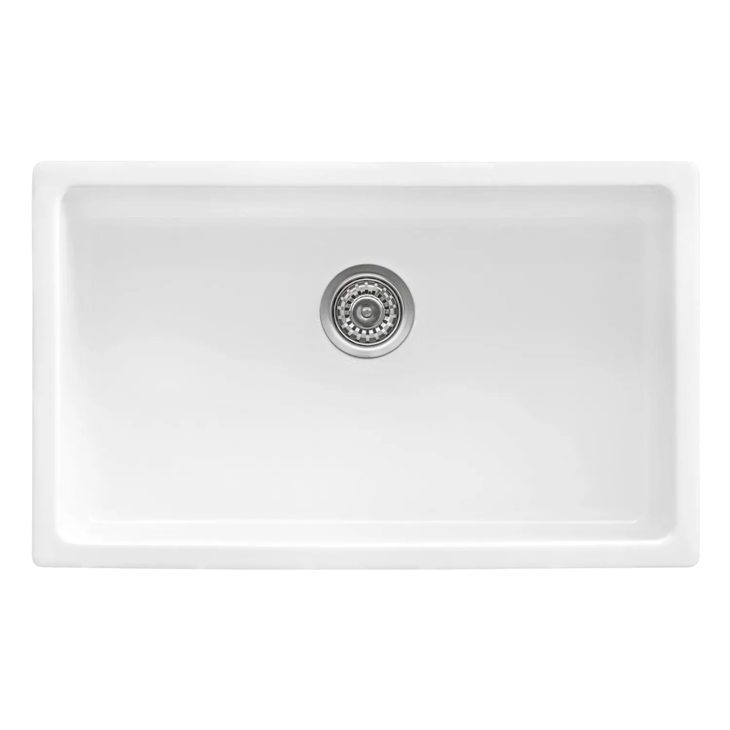 Clearance 30" Fireclay Undermount / Topmount Single Bowl Kitchen Sink in White Single Bowl Sinks|Undermount Sinks