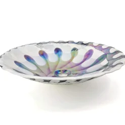 Sale 20" Glass Art Drop In Round Decorative Pattern Bathroom Sink - Spira Luxe Pearl White Above Counter / Vessel Sinks