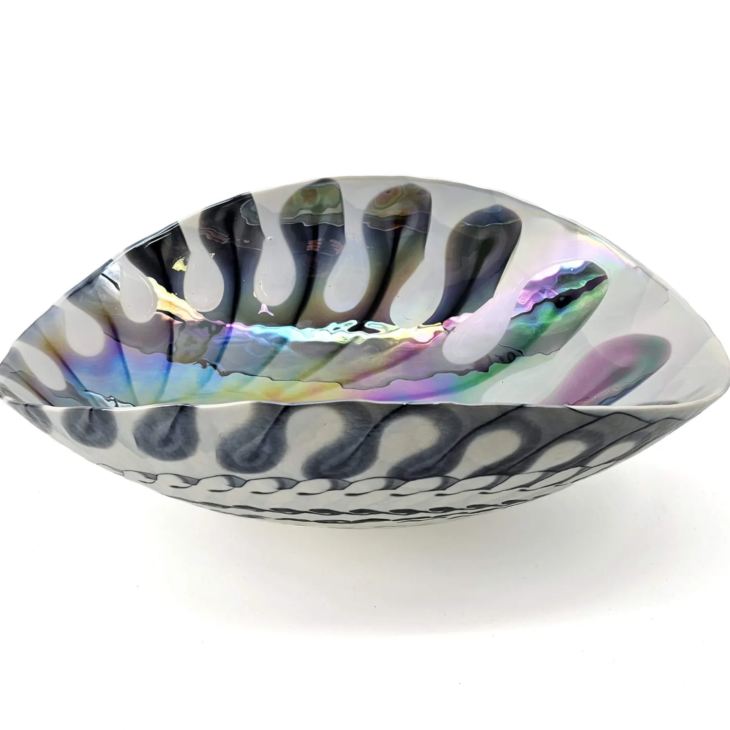 Sale 19" Glass Art Vessel Seashell Decorative Pattern Bathroom Sink - Spira Luxe Pearl White Above Counter / Vessel Sinks