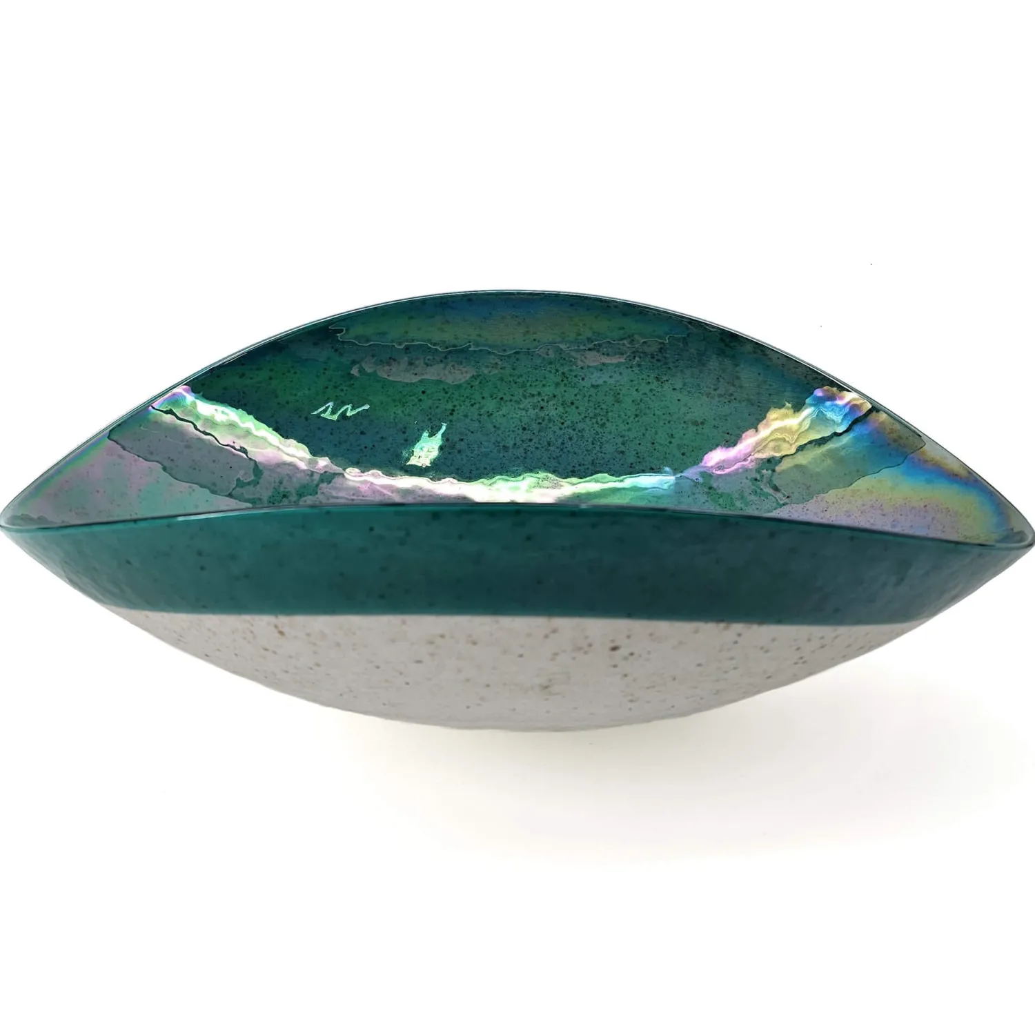 Discount 19" Glass Art Vessel Seashell Decorative Pattern Bathroom Sink - Seafoam Green Above Counter / Vessel Sinks