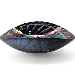 Hot 19" Glass Art Vessel Seashell Decorative Pattern Bathroom Sink - Cosmic Black Above Counter / Vessel Sinks