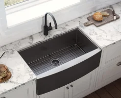 New 33" Gunmetal Apron Front Stainless Steel Kitchen Sink Stainless Steel Sinks|Gunmetal, Brass, & Gold
